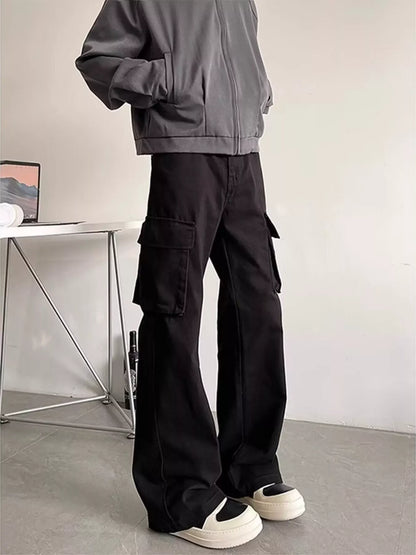 Men's Plus Size Vintage Washed Cargo Pants Black / M The Nichole Collection