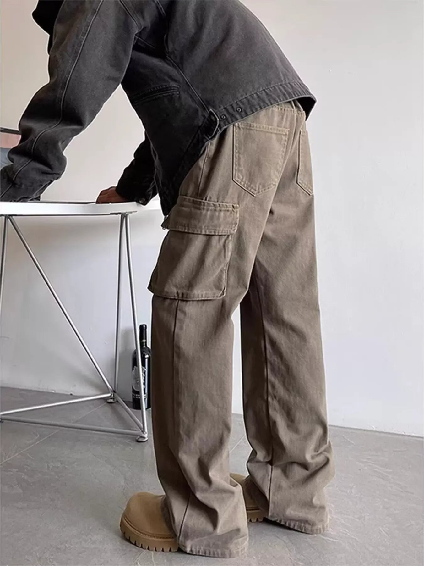 Men's Plus Size Vintage Washed Cargo Pants The Nichole Collection