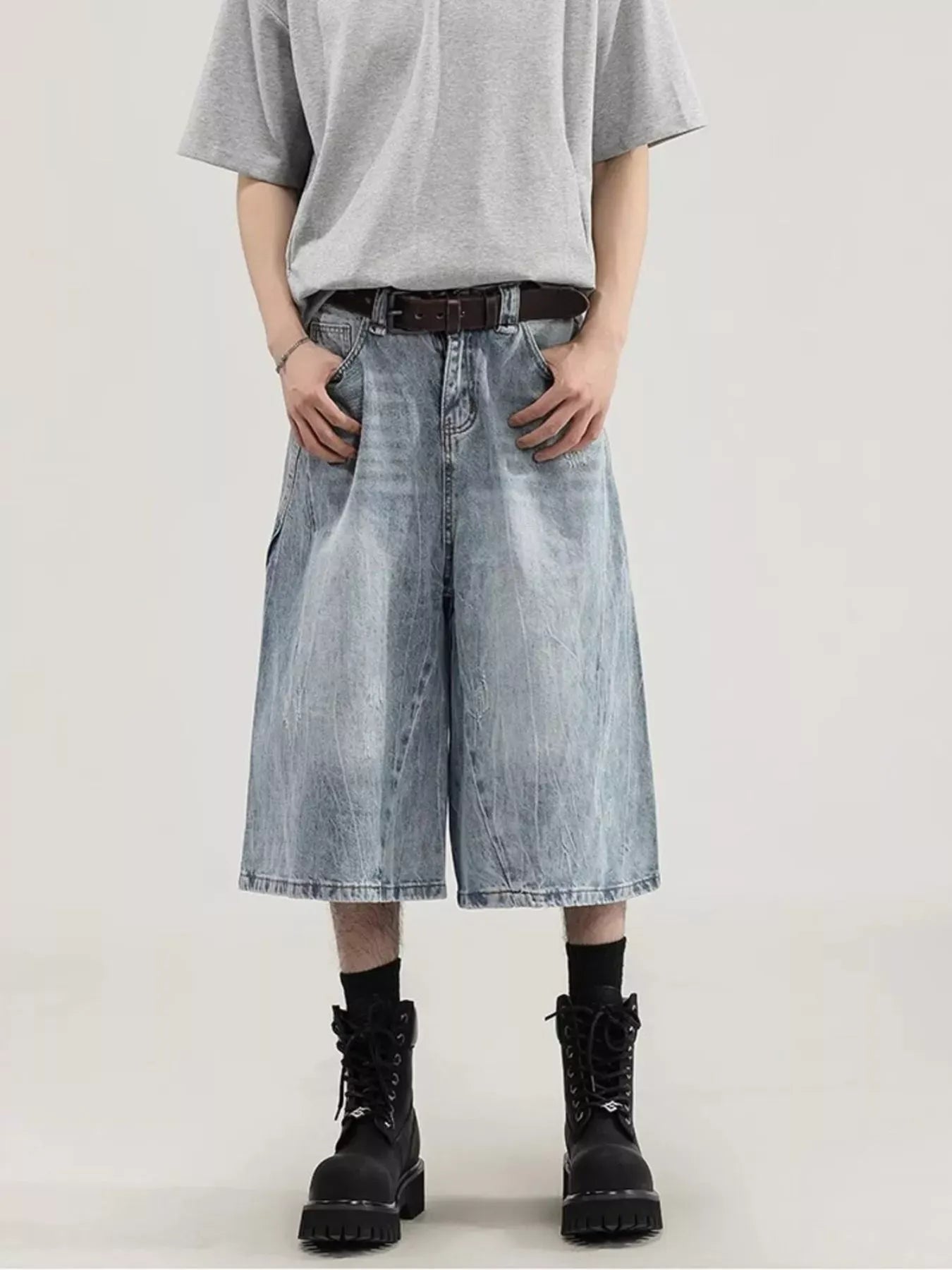 Men's Wide Leg Capri Jeans | The Nichole Collection