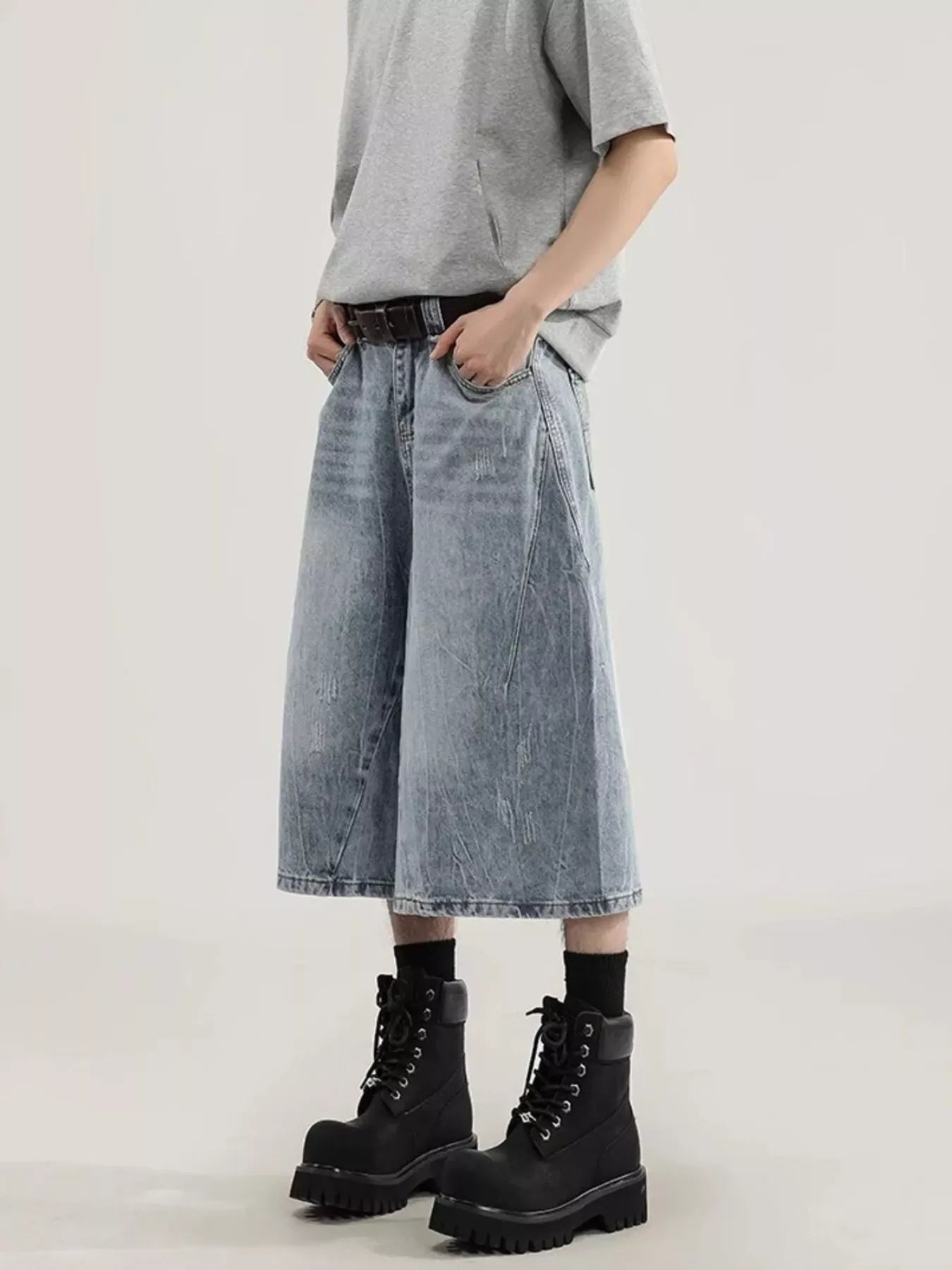 Men's Wide Leg Capri Jeans | The Nichole Collection