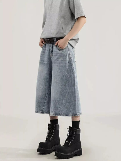 Men's Wide Leg Capri Jeans | The Nichole Collection
