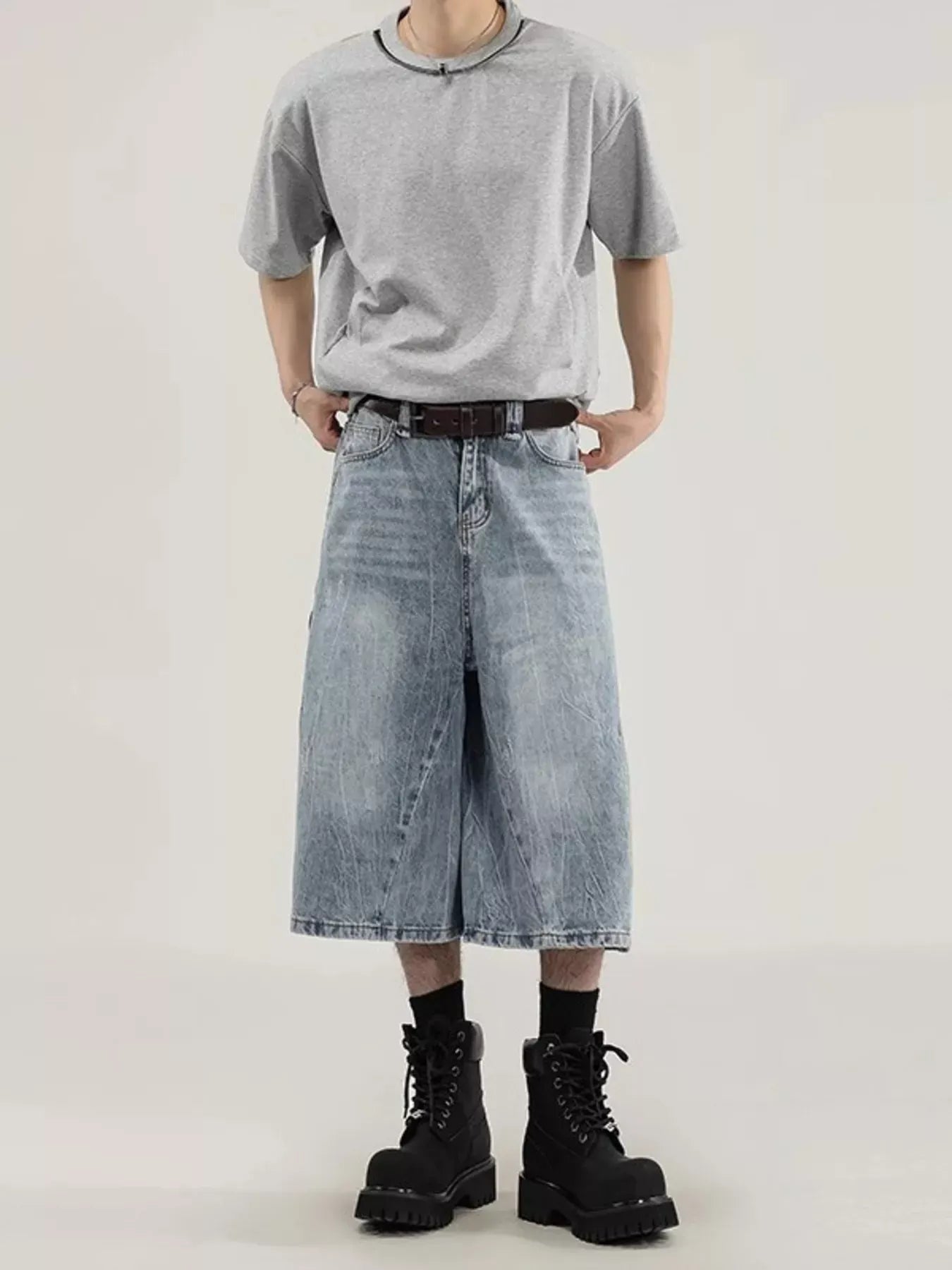 Men's Wide Leg Capri Jeans | The Nichole Collection