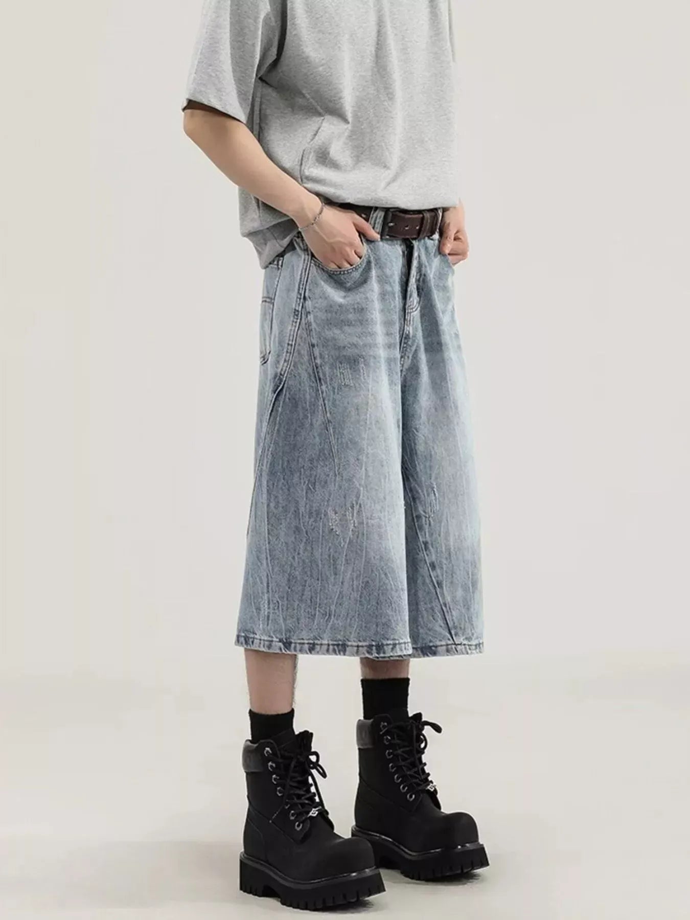 Men's Wide Leg Capri Jeans | The Nichole Collection