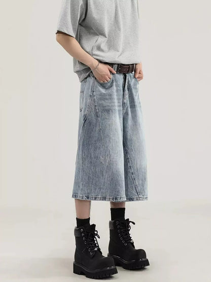Men's Wide Leg Capri Jeans | The Nichole Collection