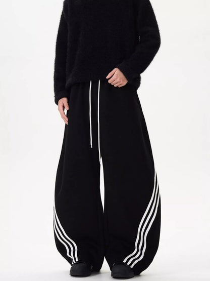 Men's Wide Leg Striped Track Pants | The Nichole Collection