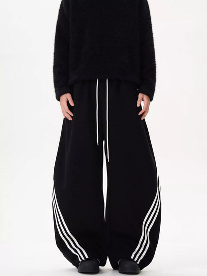 Men's Wide Leg Striped Track Pants | The Nichole Collection