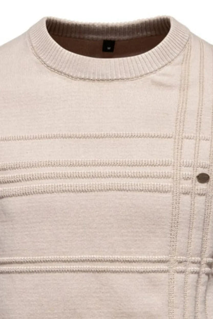 Men's Round Neck Striped Sweater The Nichole Collection