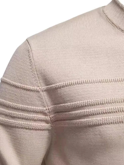 Men's Round Neck Striped Sweater The Nichole Collection