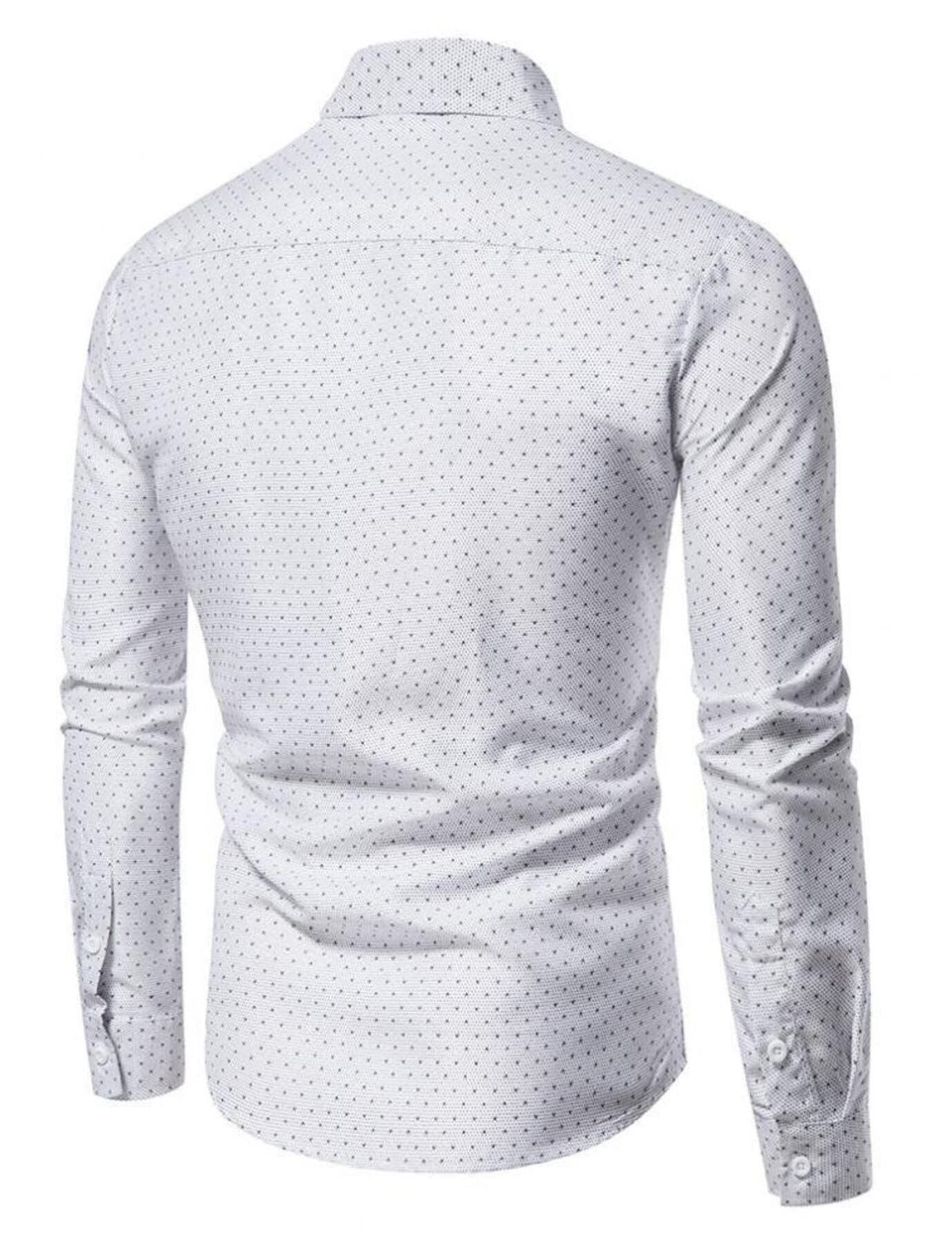 Men's Slim Fit Dotted Pattern Long Sleeve Shirt | The Nichole Collection