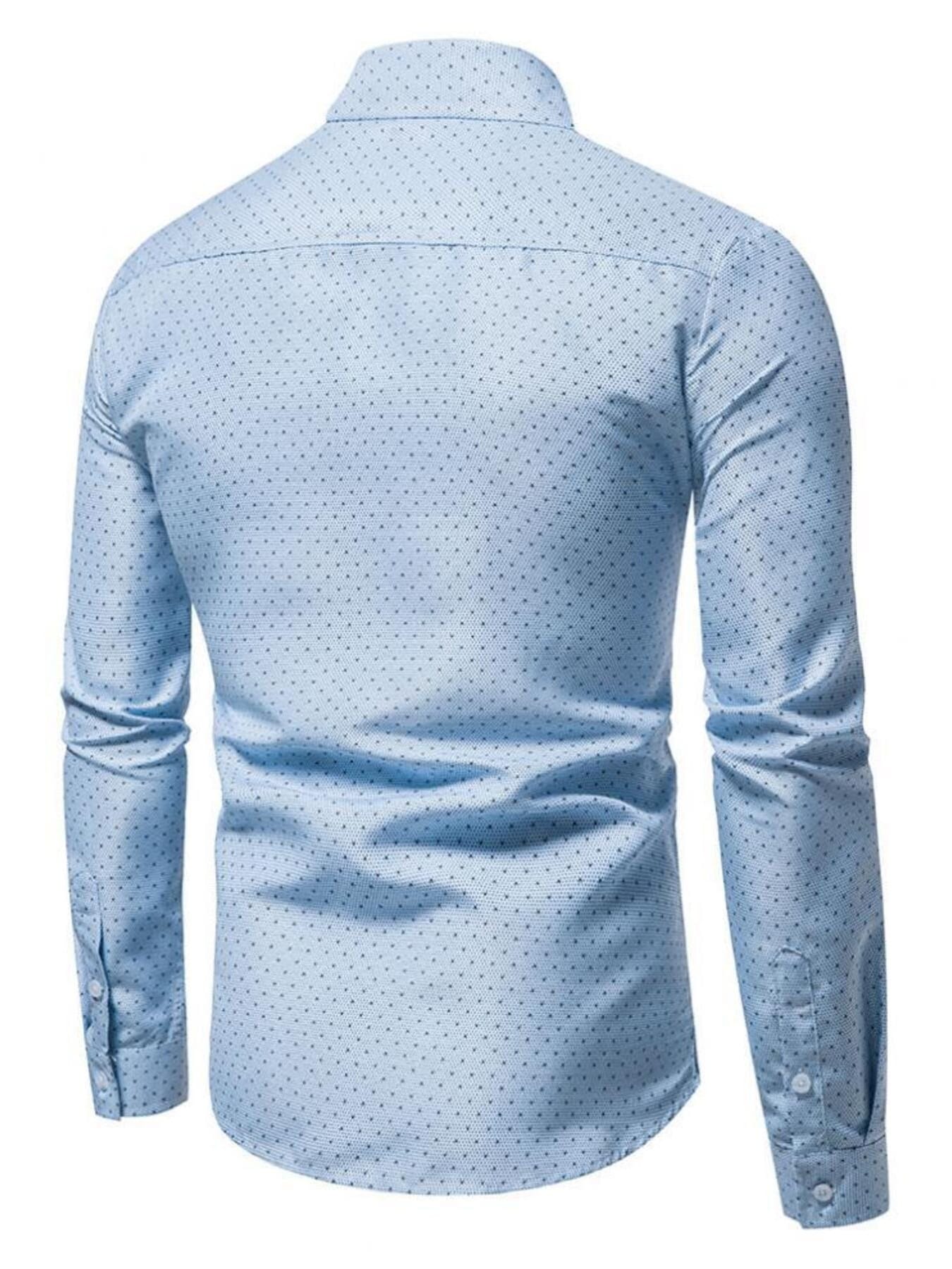 Men's Slim Fit Dotted Pattern Long Sleeve Shirt | The Nichole Collection