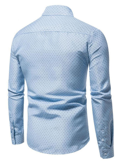 Men's Slim Fit Dotted Pattern Long Sleeve Shirt | The Nichole Collection