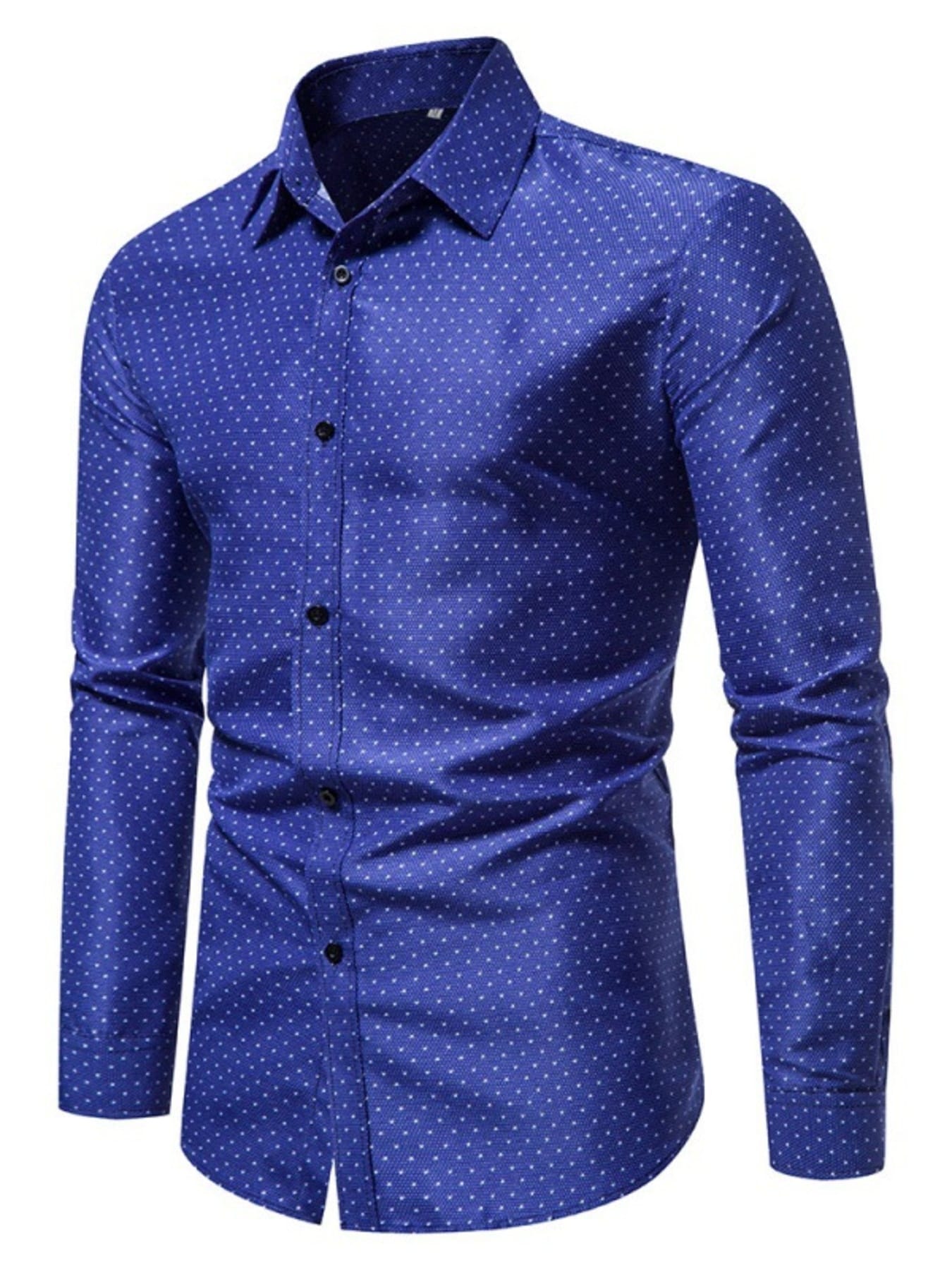 Men's Slim Fit Dotted Pattern Long Sleeve Shirt | The Nichole Collection