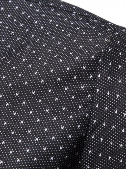 Men's Slim Fit Dotted Pattern Long Sleeve Shirt | The Nichole Collection