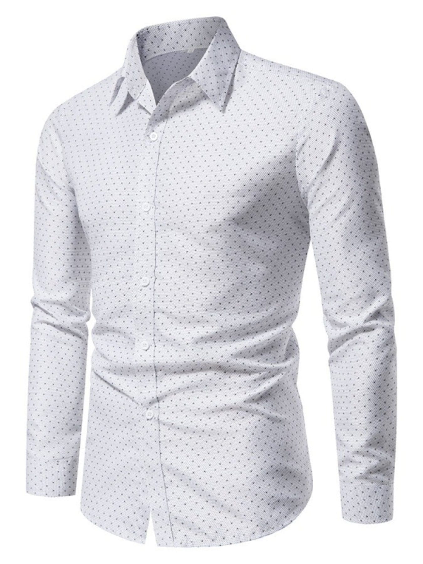 Men's Slim Fit Dotted Pattern Long Sleeve Shirt | The Nichole Collection