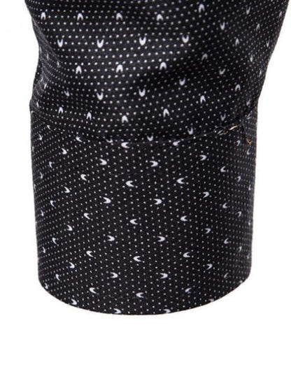 Men's Slim Fit Dotted Pattern Long Sleeve Shirt | The Nichole Collection