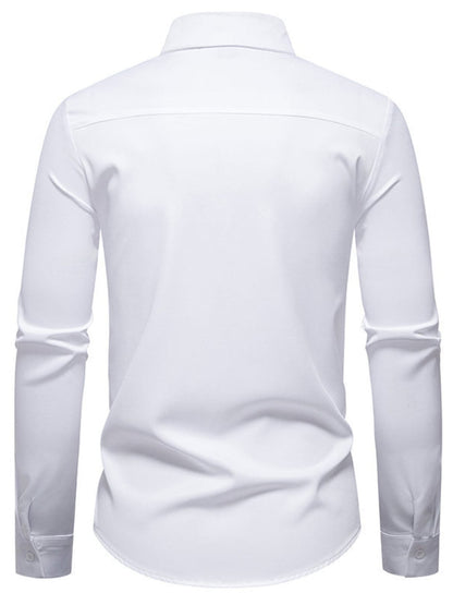 Men's Slim Fit Ruched Long Sleeve Shirt | The Nichole Collection