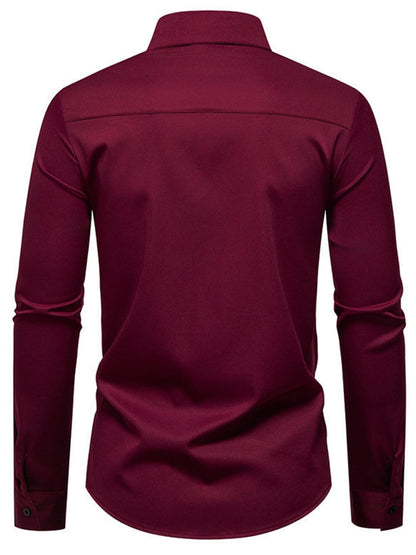 Men's Slim Fit Ruched Long Sleeve Shirt | The Nichole Collection