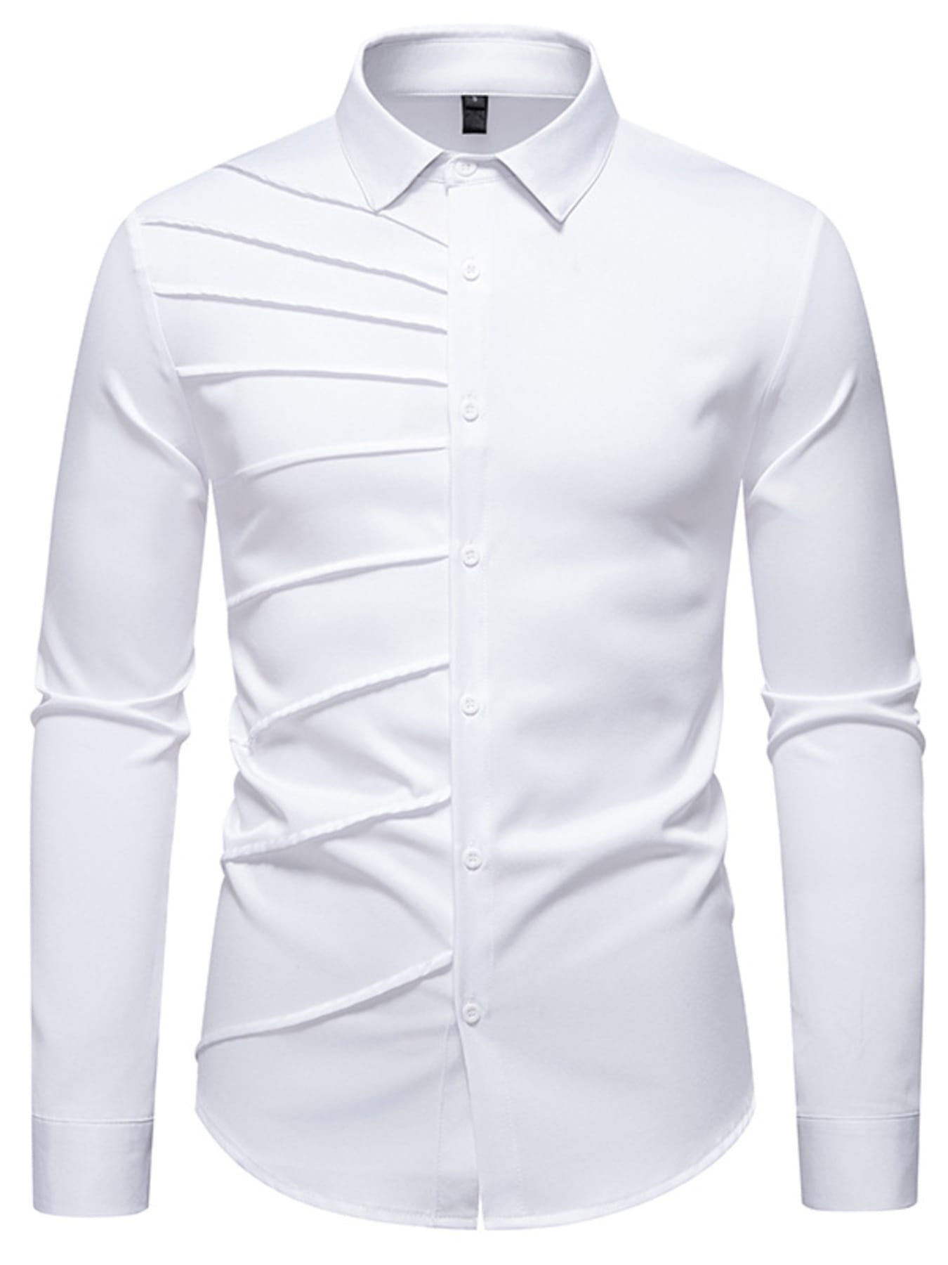 Men's Slim Fit Ruched Long Sleeve Shirt | The Nichole Collection