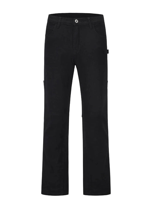 Men's Slim Straight Jeans with Snap Detail Black / S Jonathan M Collection