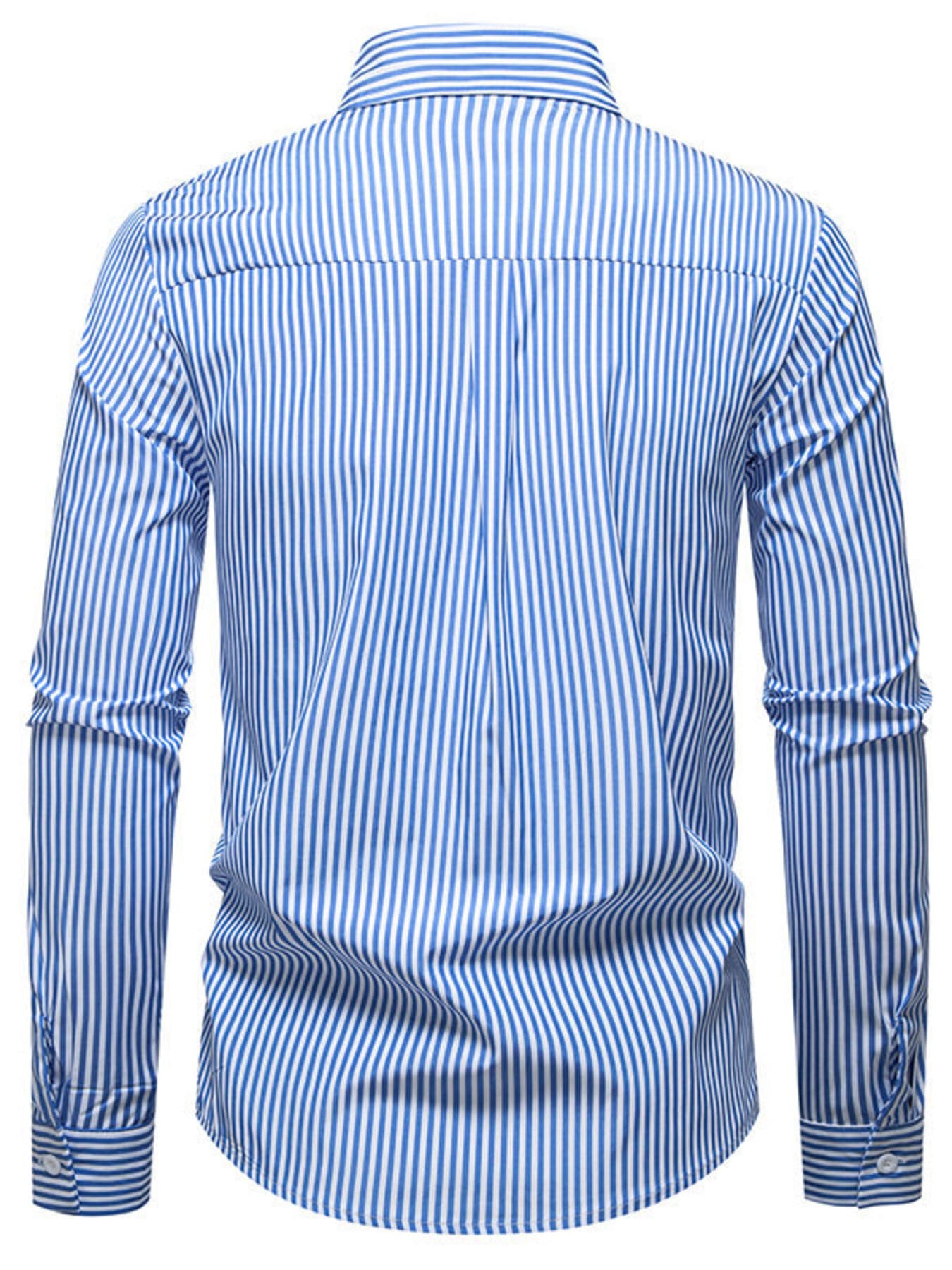 Men's Striped Woven Pattern Long Sleeve Shirt | The Nichole Collection
