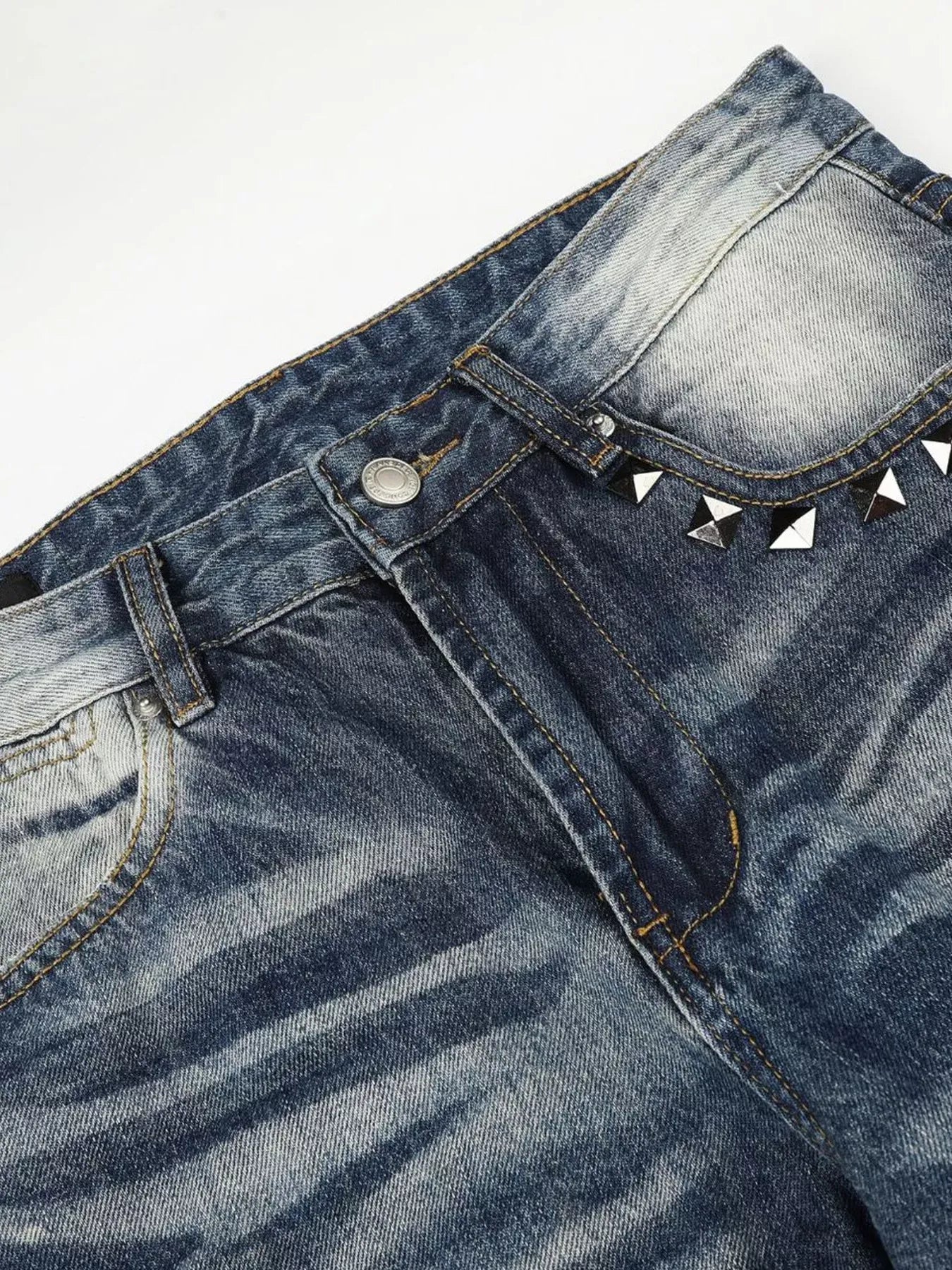 Men's Studded Washed Bootcut Jeans | The Nichole Collection