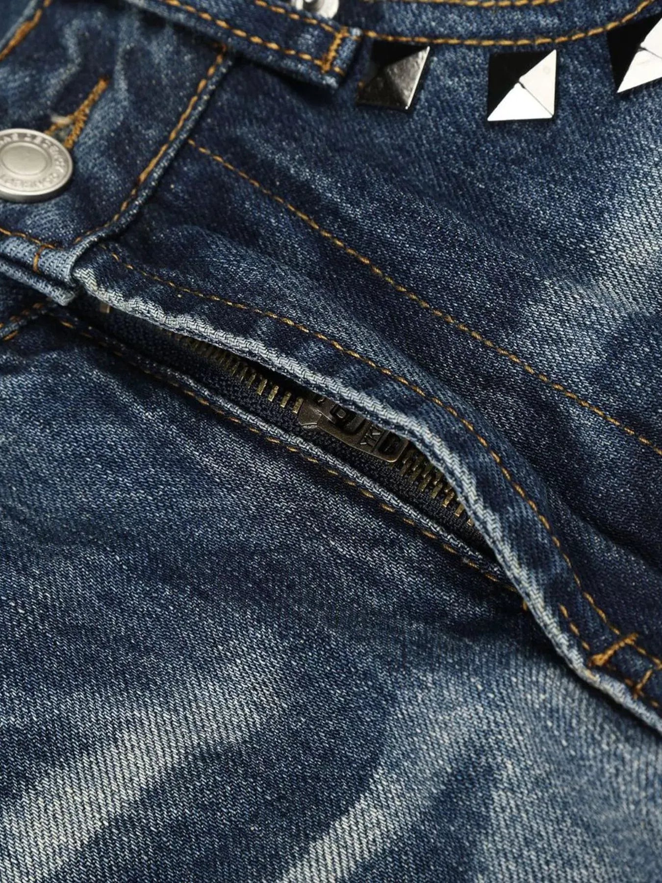Men's Studded Washed Bootcut Jeans | The Nichole Collection