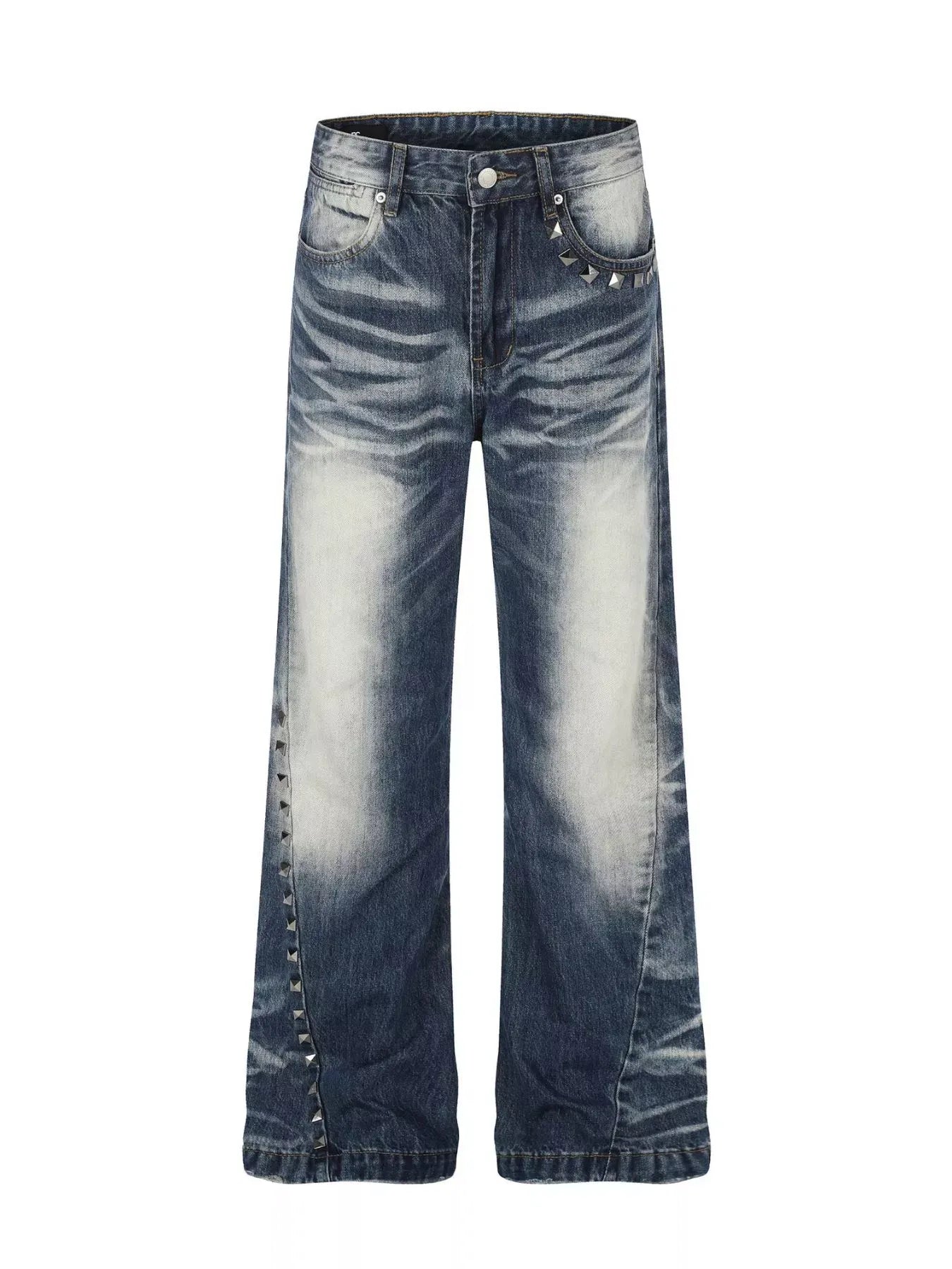 Men's Studded Washed Bootcut Jeans | The Nichole Collection