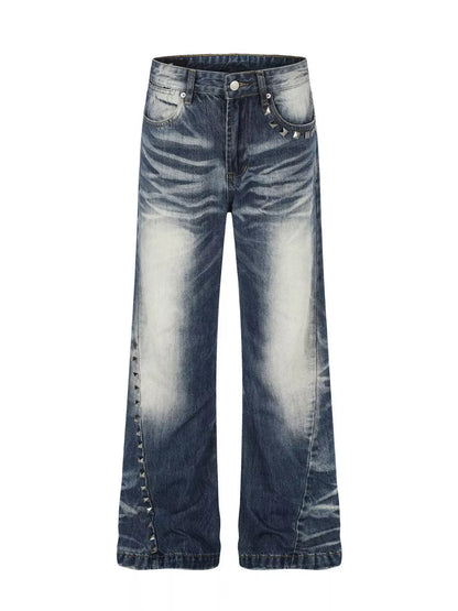 Men's Studded Washed Bootcut Jeans | The Nichole Collection