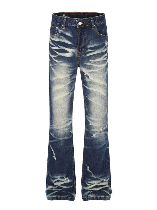 Men's Washed Flare Jeans Blue / S The Nichole Collection