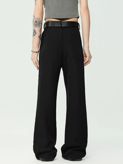 Men’s Wide-Leg Belted Pants with Pockets – Effortless Modern Tailoring Dress Pants The Nichole Collection