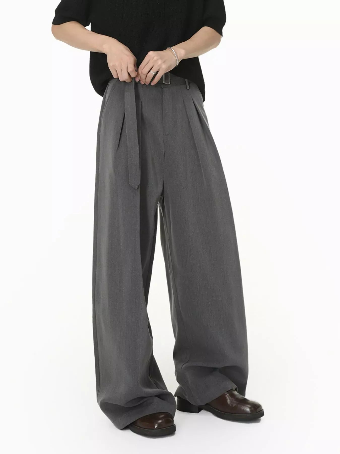 Men's Wide Leg Pleated Pants | The Nichole Collection