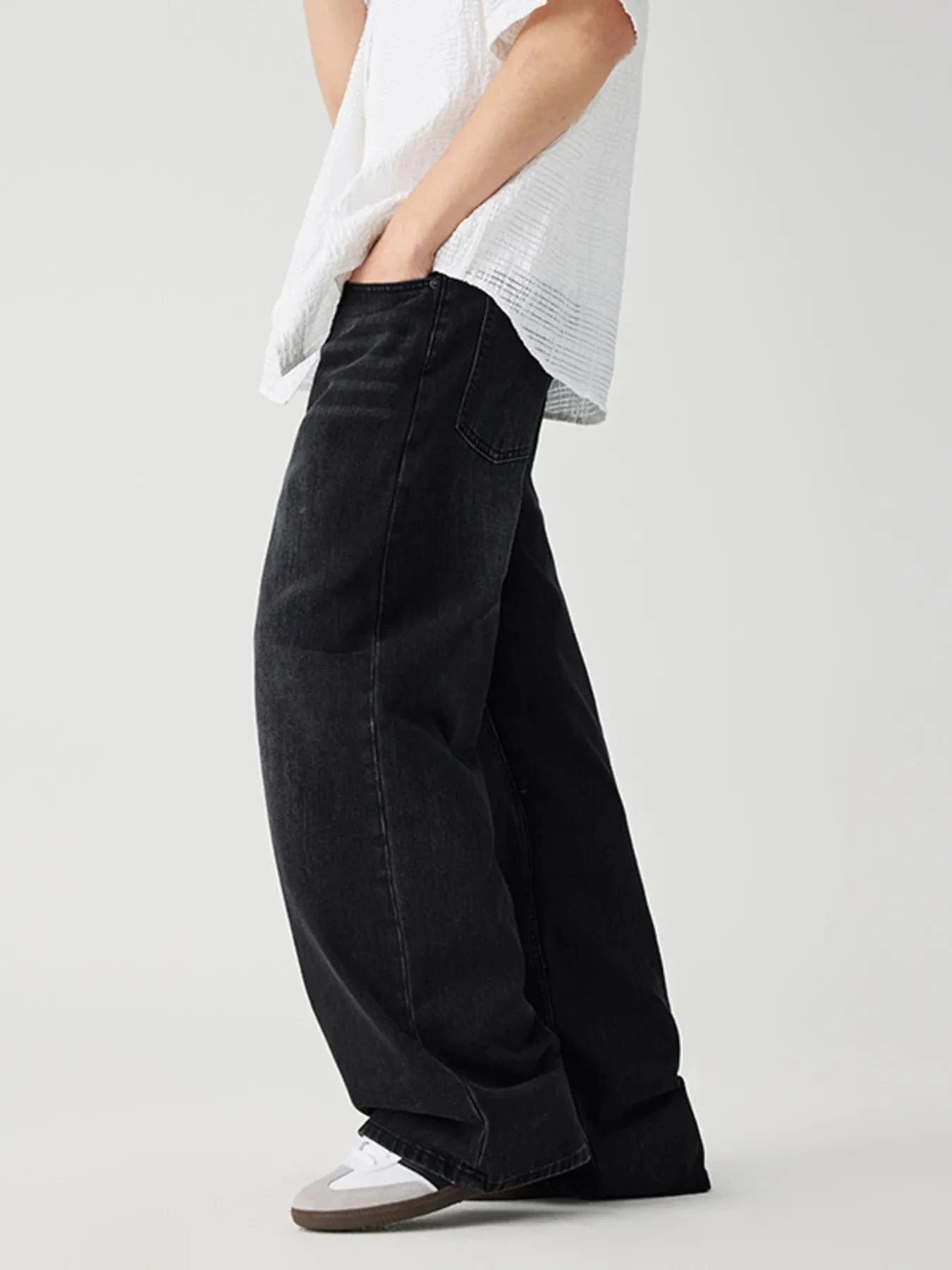 Men's Wide Leg Wash Jeans Men's Pants The Nichole Collection