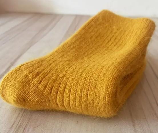 Merino Wool Winter Socks (Bold Colors) Mustard The Nichole Collection