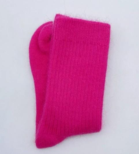 Merino Wool Winter Socks (Bold Colors) Hot Pink The Nichole Collection