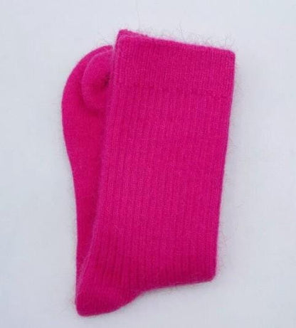 Merino Wool Winter Socks (Bold Colors) Hot Pink The Nichole Collection