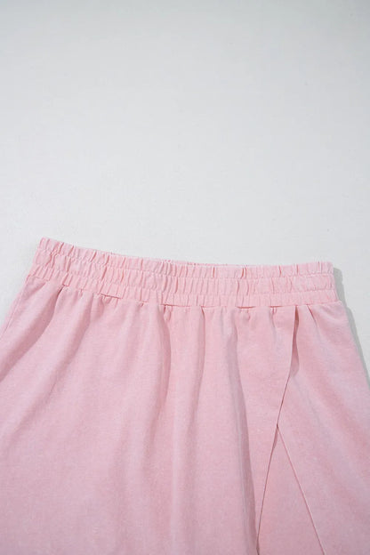 Mineral Wash Cotton Tank Top and Slit Skort Set The Nichole Collection