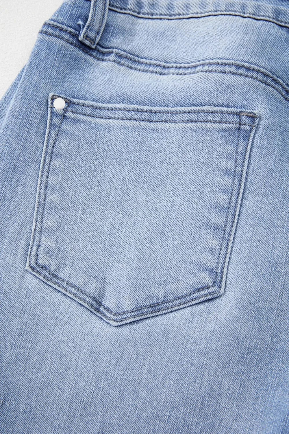 Mineral Wash Raw Hem High Waist Flared Jeans The Nichole Collection