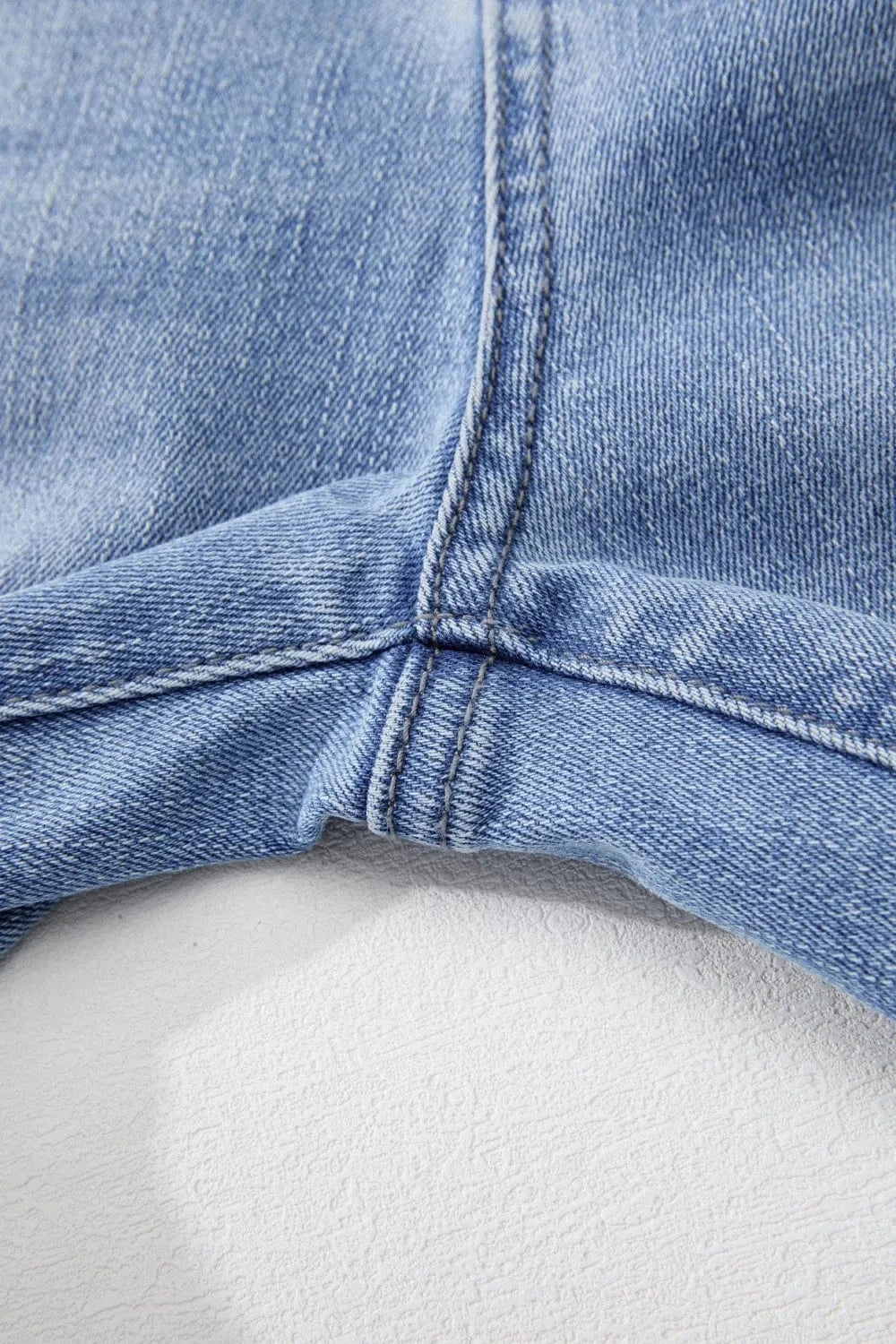 Mineral Wash Raw Hem High Waist Flared Jeans The Nichole Collection