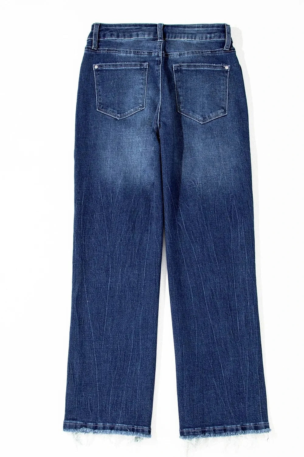 Mineral Wash Raw Hem High Waist Flared Jeans The Nichole Collection