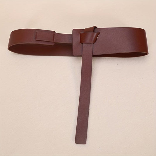 Minimalist Genuine Leather Wide Belt Vintage Knotted Waist Belt The Nichole Collection - Official Site