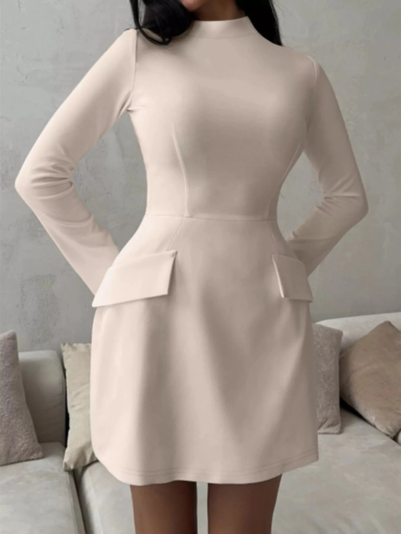 Mock Neck Long Sleeve Bodycon Dress Dresses The Nichole Collection