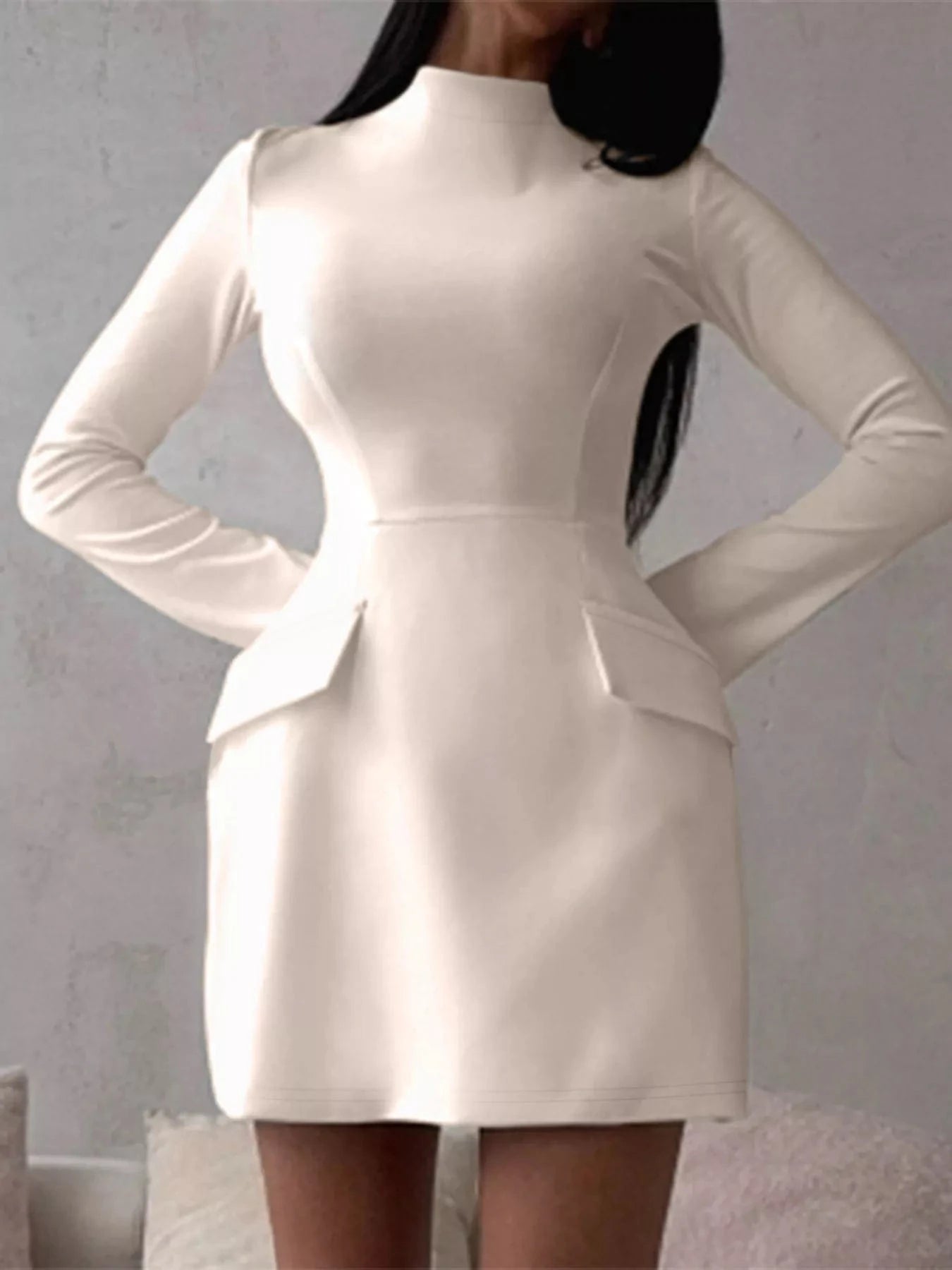 Mock Neck Long Sleeve Bodycon Dress Dresses The Nichole Collection