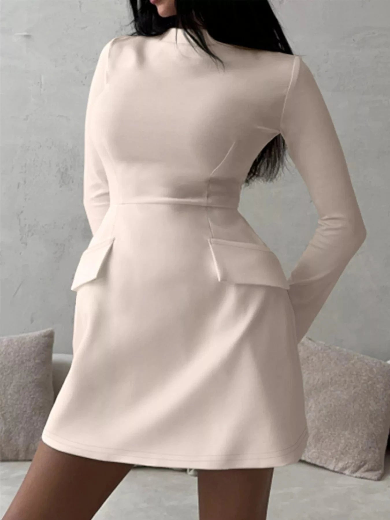 Mock Neck Long Sleeve Bodycon Dress Dresses The Nichole Collection