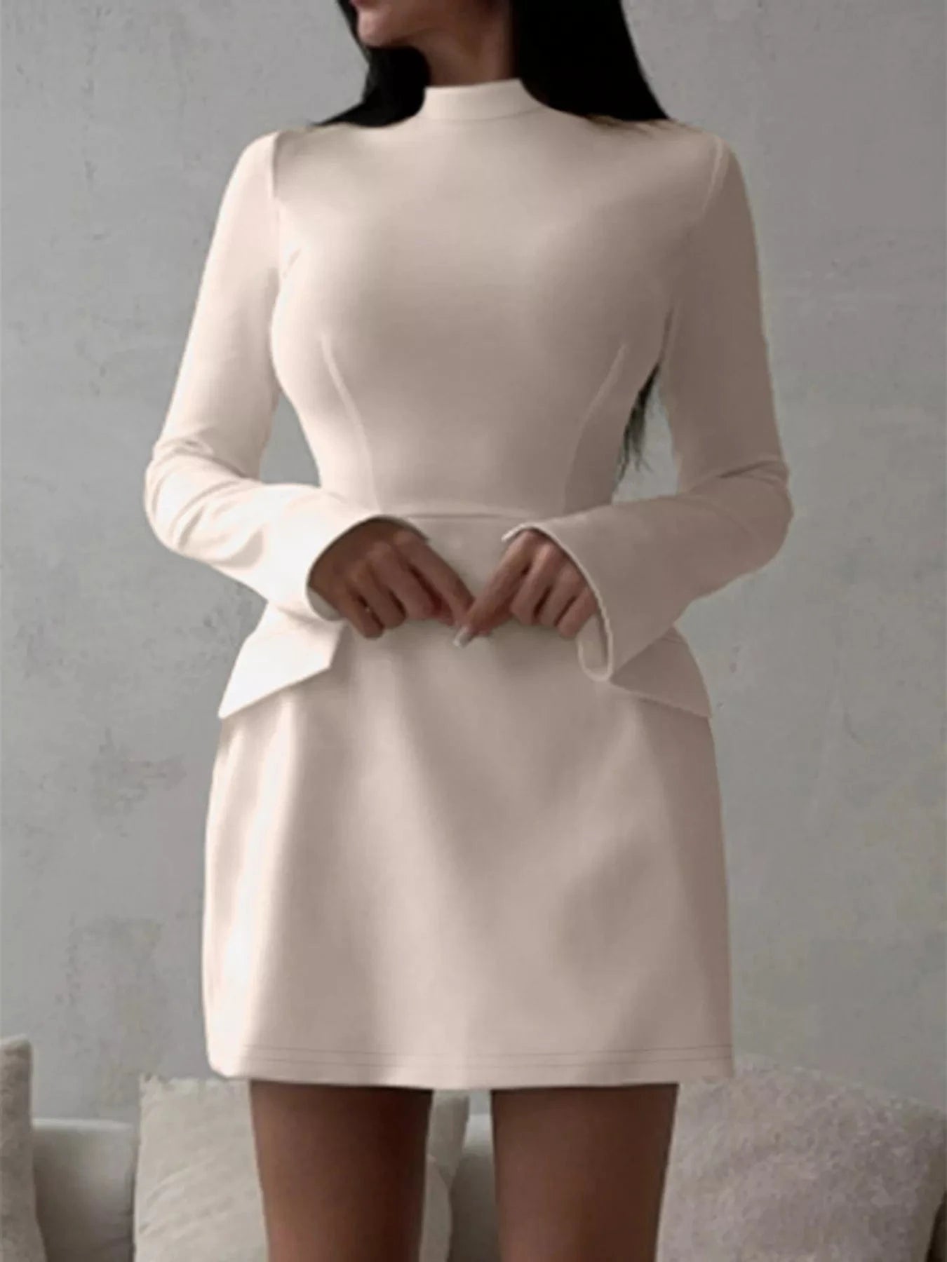 Mock Neck Long Sleeve Bodycon Dress Dresses The Nichole Collection