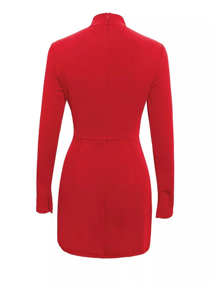 Mock Neck Long Sleeve Bodycon Dress Dresses The Nichole Collection