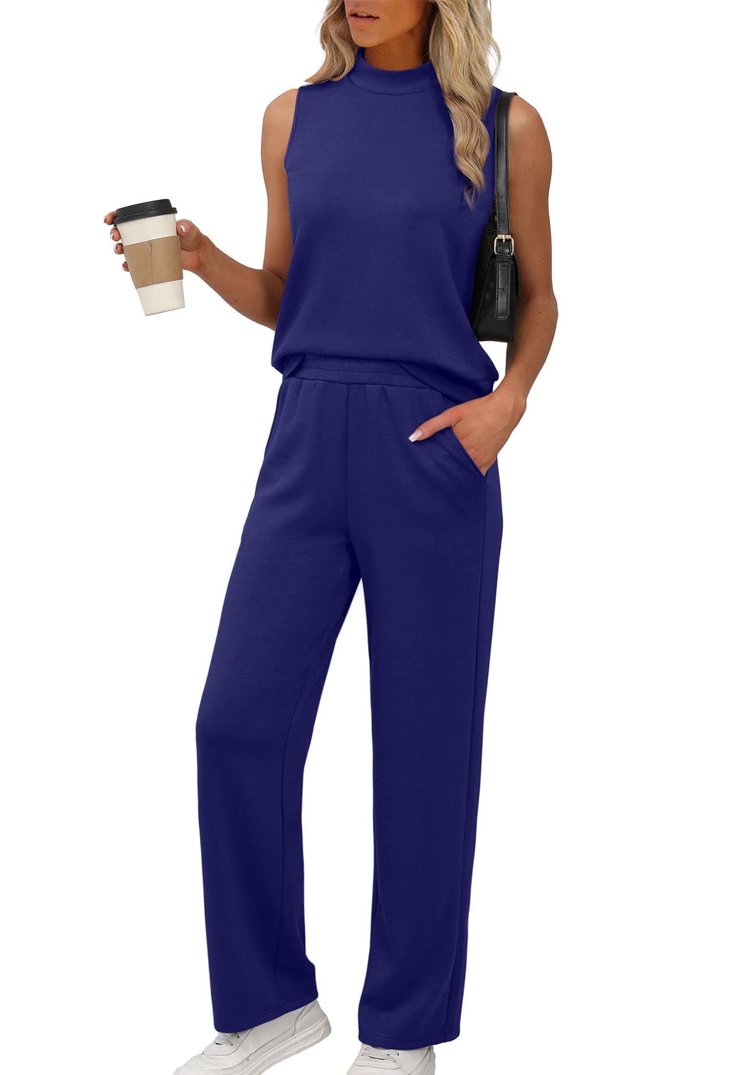 Mock Neck Wide Leg Lounge Set – Effortless Travel Outfit for Women The Nichole Collection