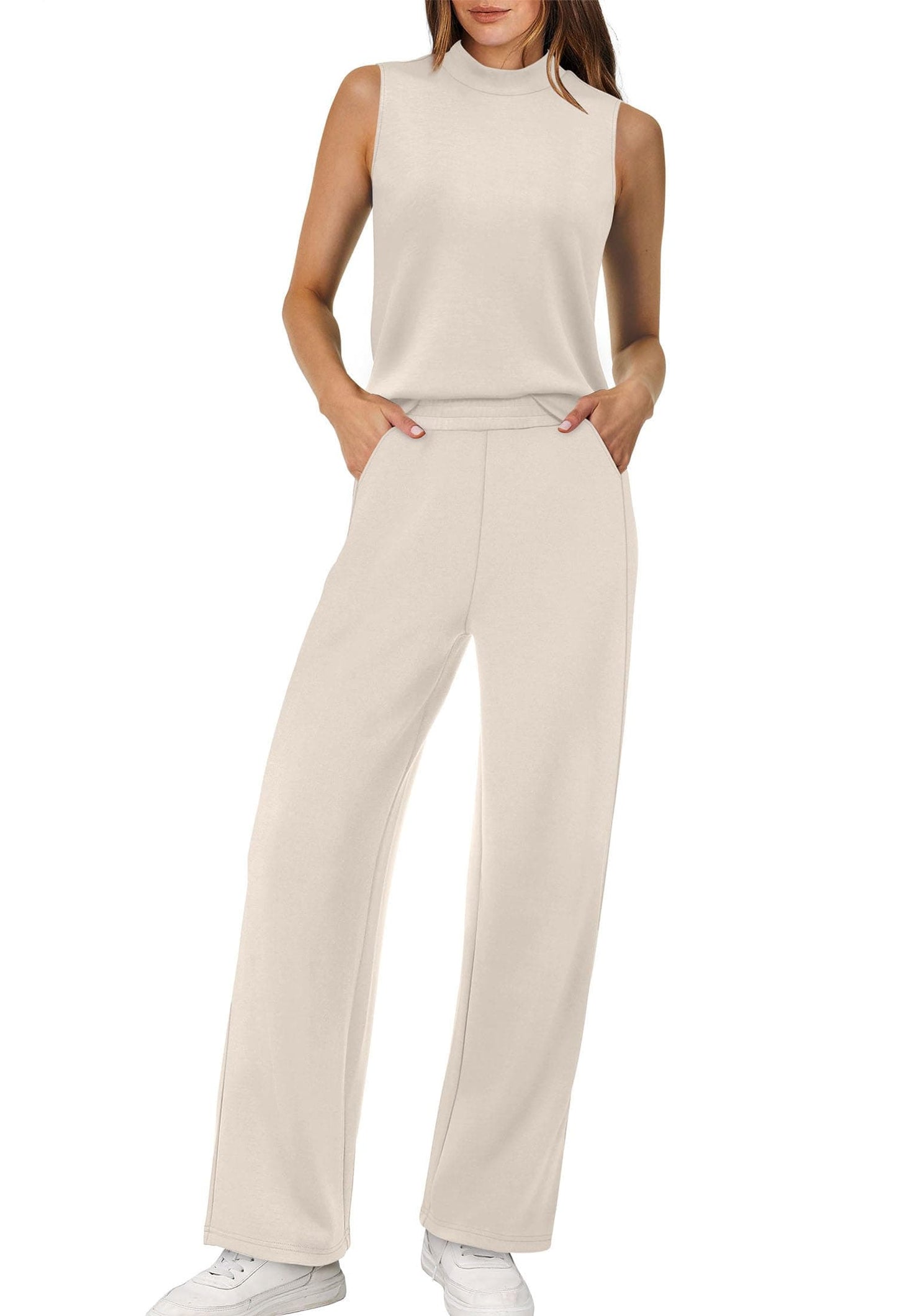 Mock Neck Wide Leg Lounge Set – Effortless Travel Outfit for Women The Nichole Collection