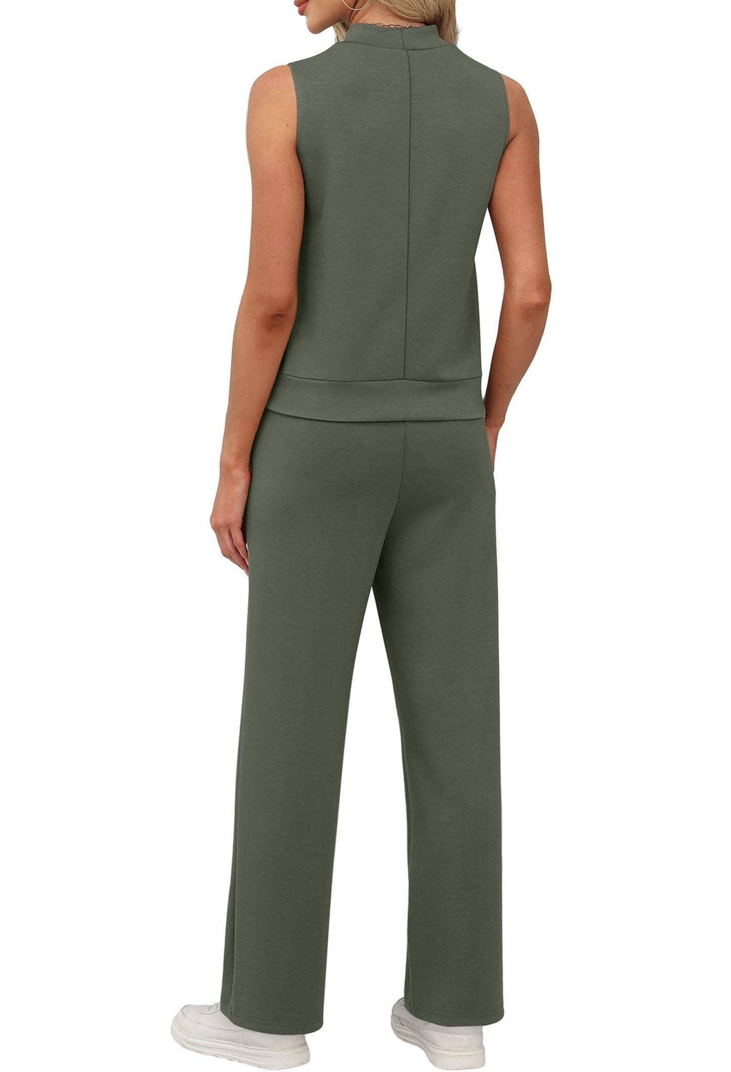 Mock Neck Wide Leg Lounge Set – Effortless Travel Outfit for Women The Nichole Collection