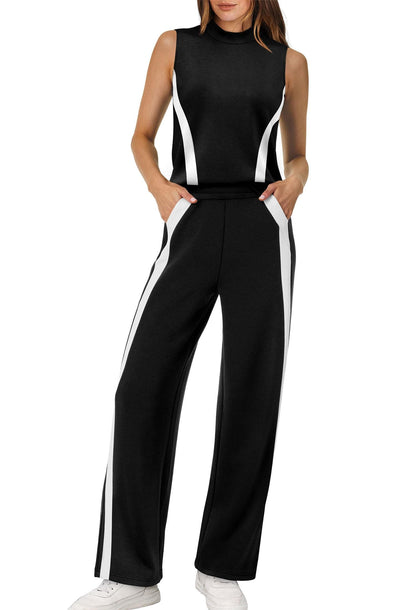 Mock Neck Wide Leg Lounge Set – Effortless Travel Outfit for Women The Nichole Collection