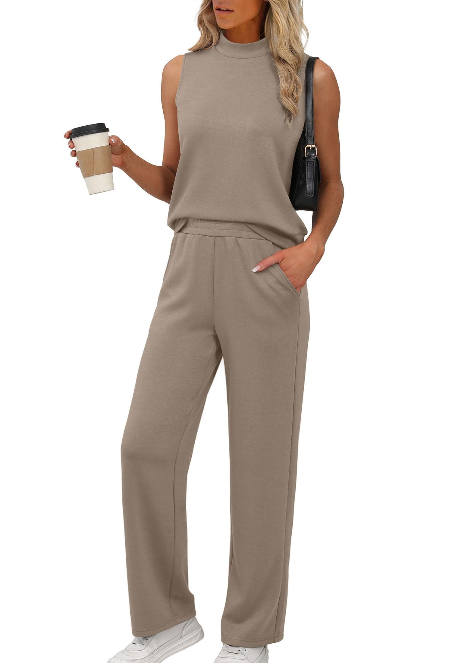 Mock Neck Wide Leg Lounge Set – Effortless Travel Outfit for Women The Nichole Collection